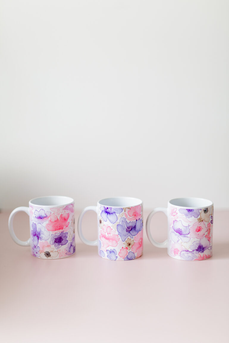 Cricut Mug Press DIY watercolour mugs