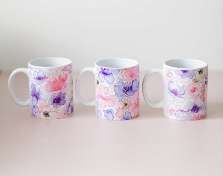 Cricut Mug Press DIY watercolour mugs