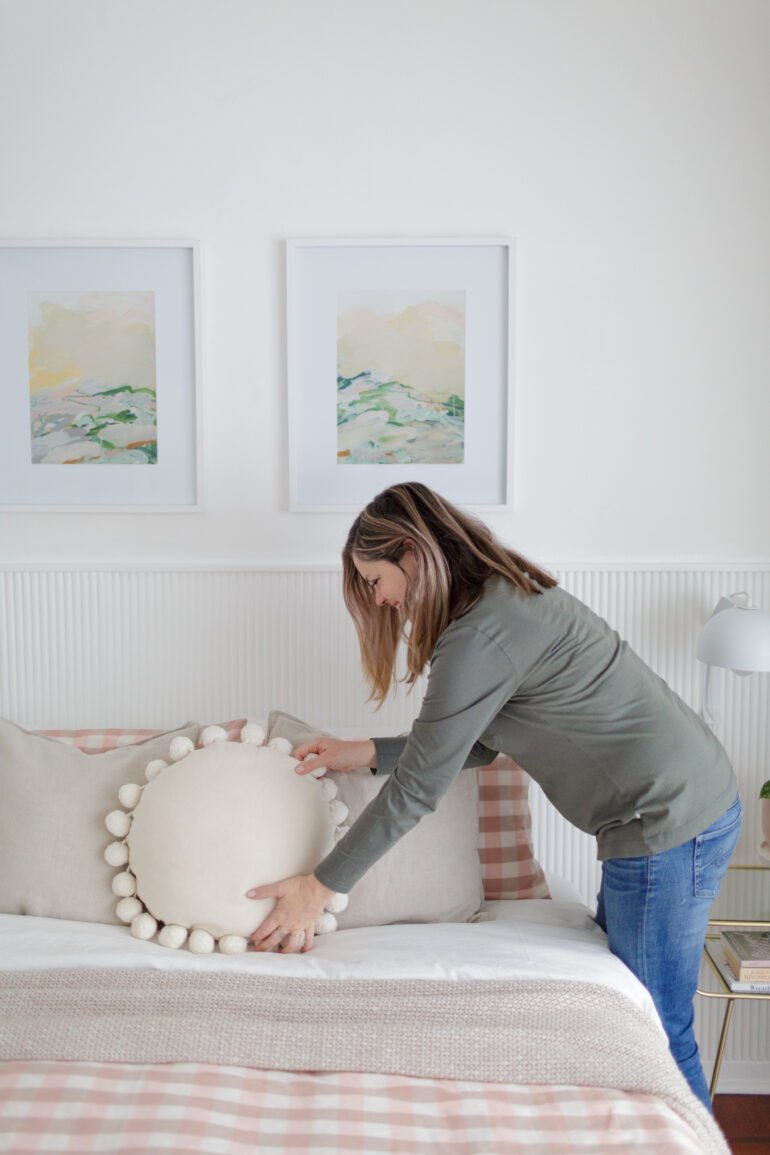 Light and airy guest room makeover before and after renovation