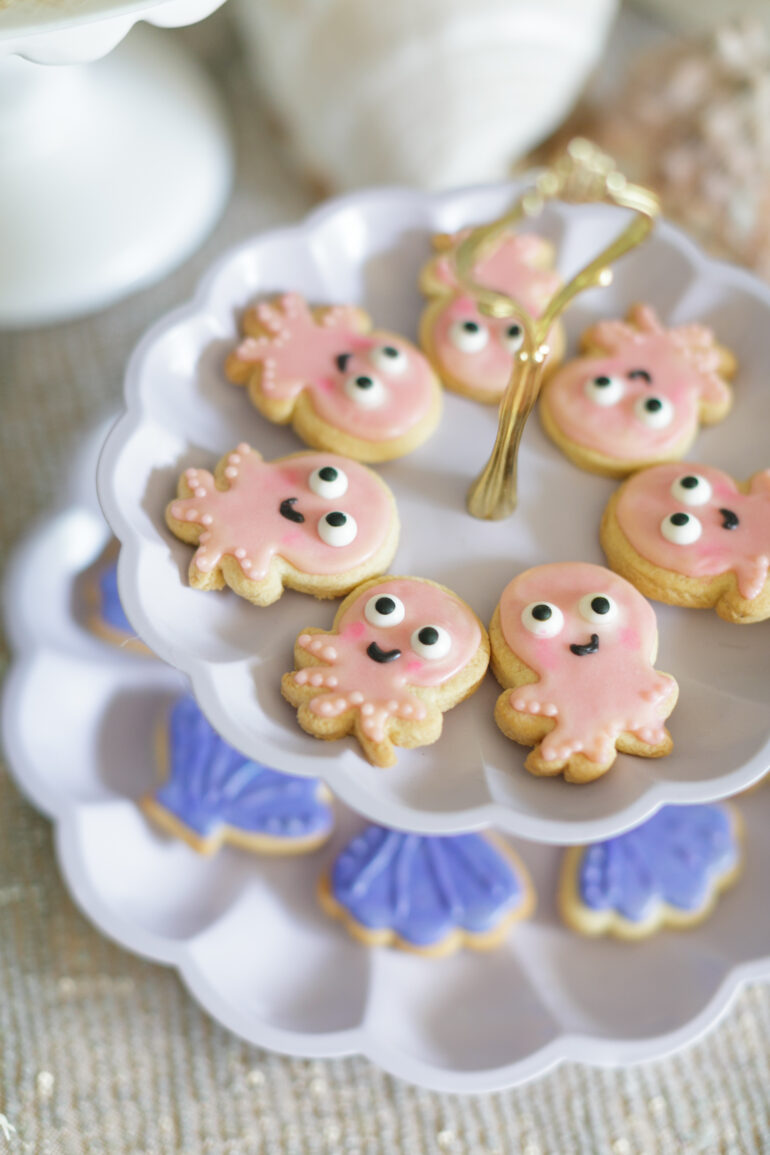 Sea creature royal icing cookies