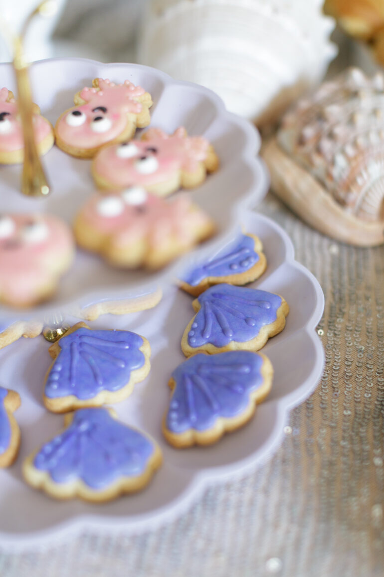 Sea creature royal icing cookies