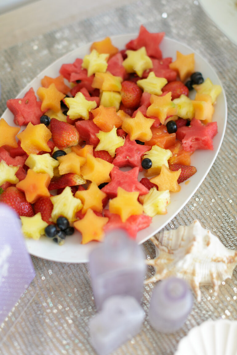 Start Sharped Fruit platter for a mermaid party